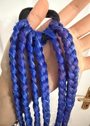 Mavi Püsküllü Bohem Saç Aksesuarı - Görsel 3