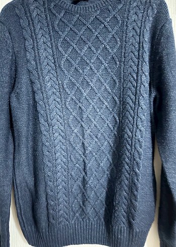 Erkek Gri Örgü Bisiklet Yaka Kazak - Görsel 2