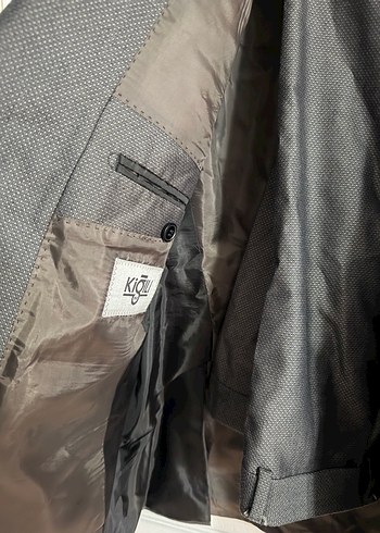 Düğmeli Gri Erkek Takım Elbise Ceket - Görsel 2