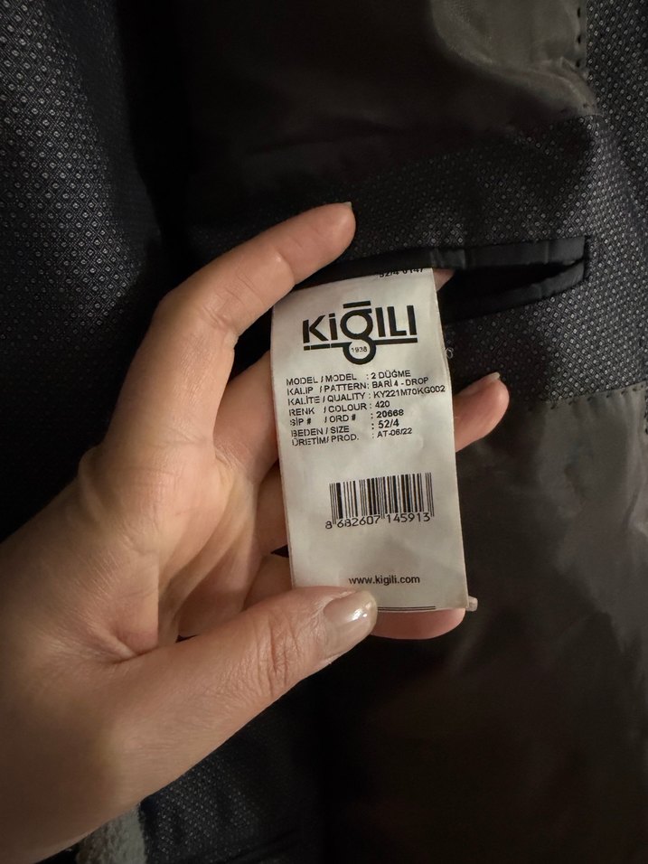 Düğmeli Gri Erkek Takım Elbise Ceket - Görsel 4