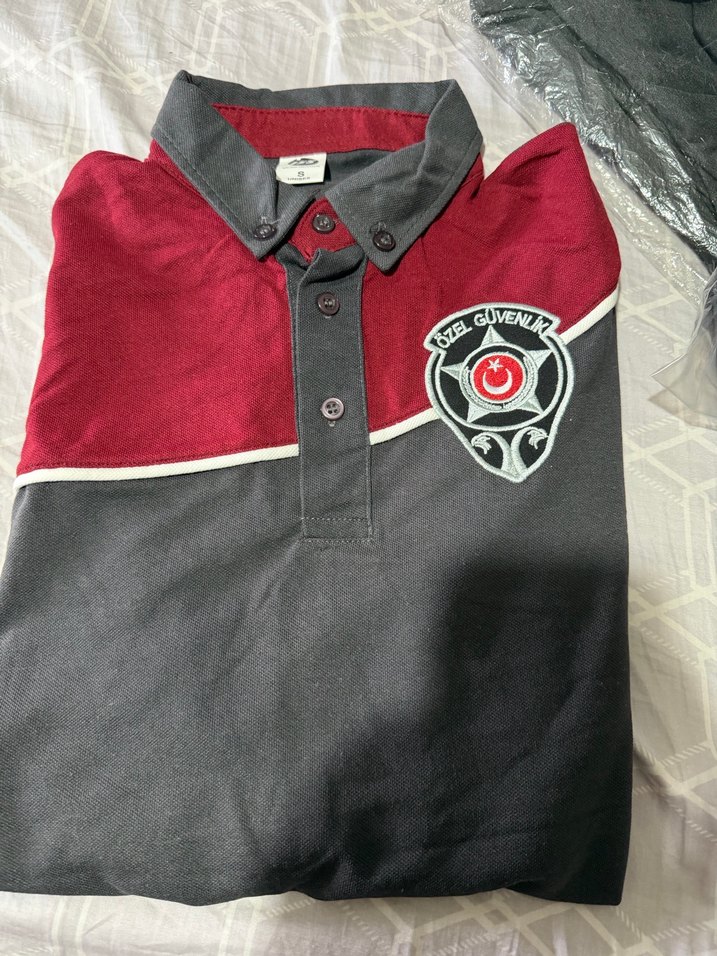 Bordo Siyah Özel Güvenlik Polo Tişört - Görsel 2