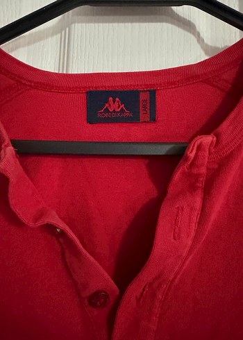 Kırmızı V Yaka Keten Erkek Polo Tişört - Görsel 2