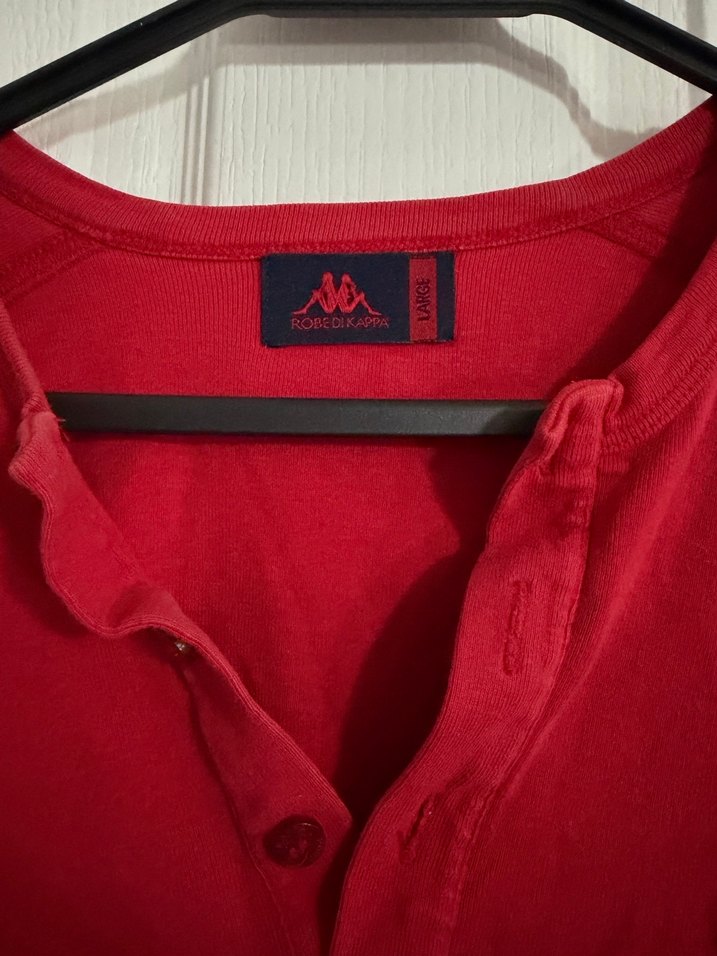 Kırmızı V Yaka Keten Erkek Polo Tişört - Görsel 2