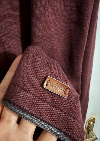 Bordo Erkek Triko Kazak Uzun Kollu - Görsel 3