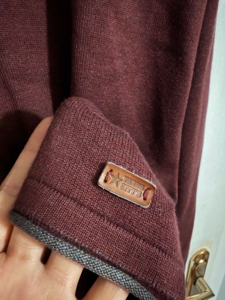 Bordo Erkek Triko Kazak Uzun Kollu - Görsel 3