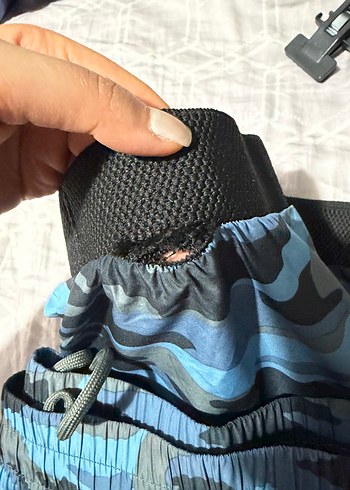 Erkek Mavi Kamuflaj Bol Kesim Kargo Pantolon - Görsel 7