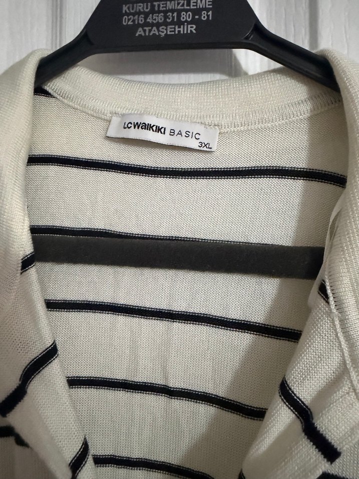 Çizgili Pamuklu Kısa Kollu Kadın Gömlek - Görsel 4