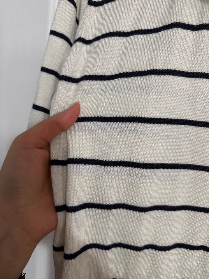 Çizgili Pamuklu Kısa Kollu Kadın Gömlek - Görsel 2