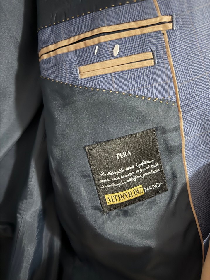 Erkek Lacivert Düğmeli Klasik Takım Elbise - Görsel 3