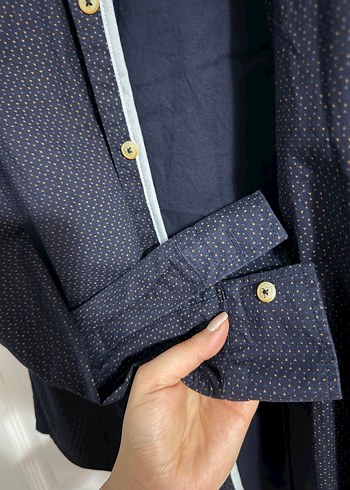 Lacivert Düğmeli Erkek Gömlek - Görsel 4