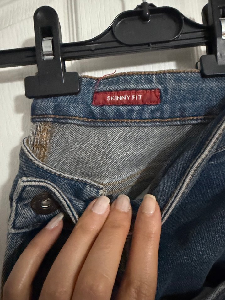 H&M Mavi Kemerli Denim Jean - Görsel 3