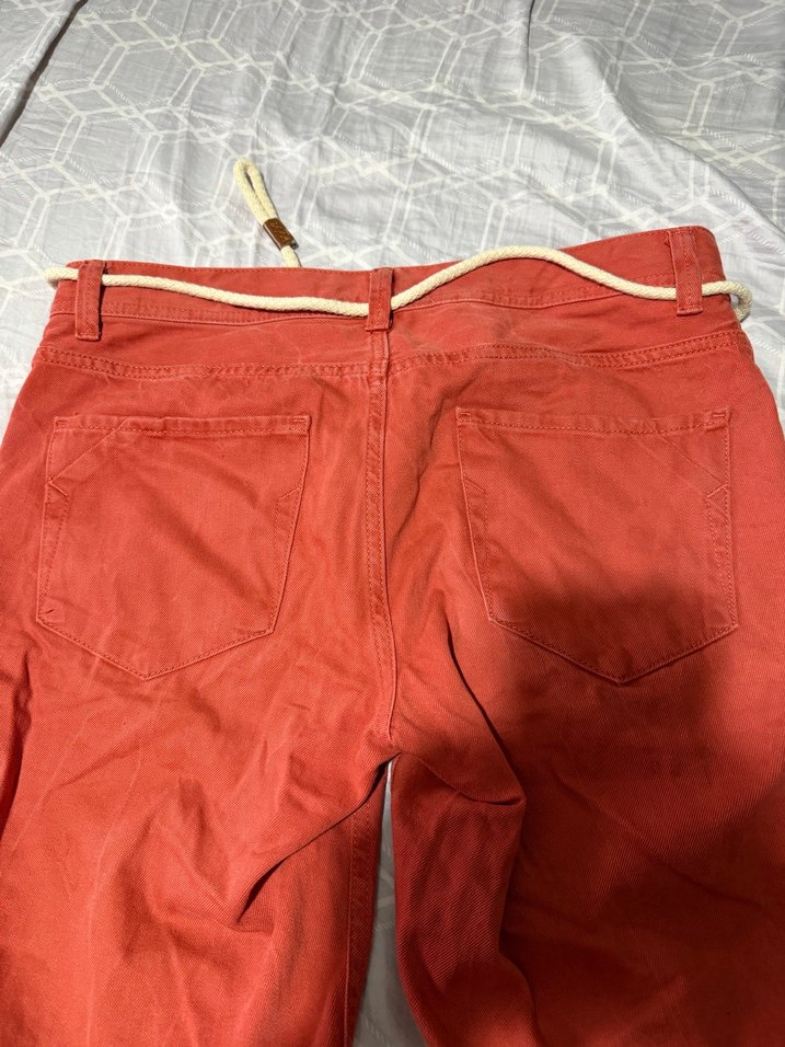 Kremit rengi Rahat Kesim Midi Şort - Görsel 4