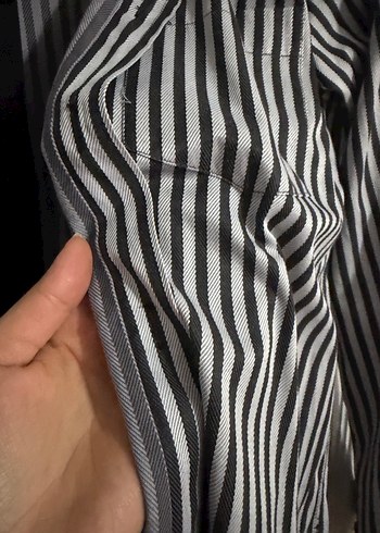 Erkek Gri Çizgili Uzun Kollu Gömlek - Görsel 2