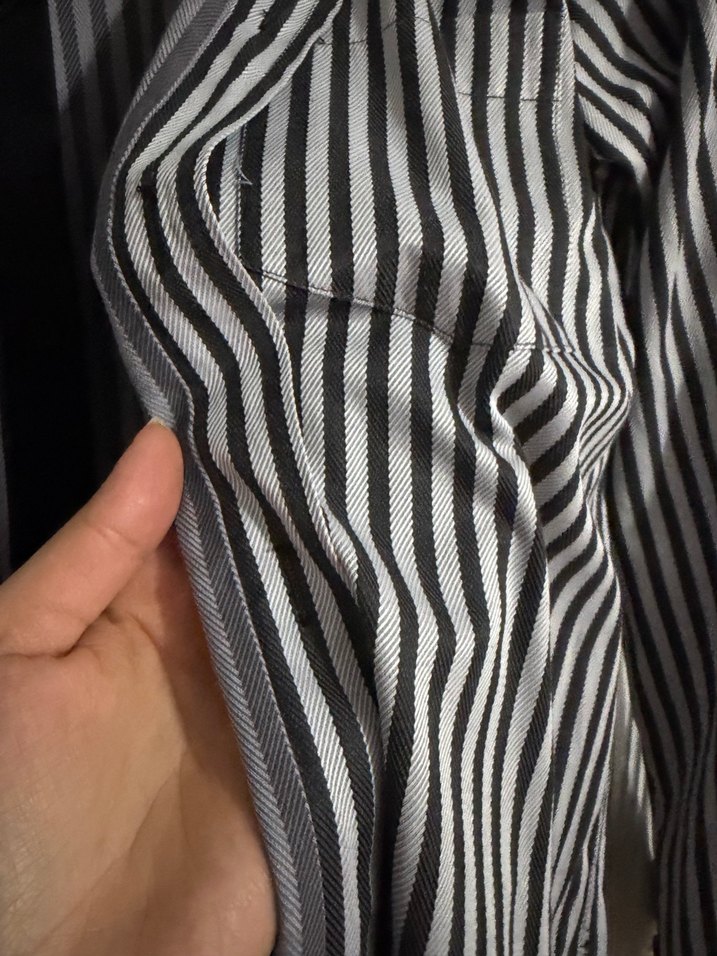 Erkek Gri Çizgili Uzun Kollu Gömlek - Görsel 2