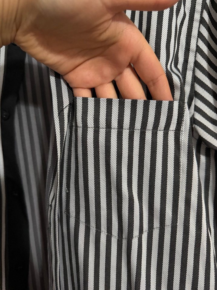 Erkek Gri Çizgili Uzun Kollu Gömlek - Görsel 5