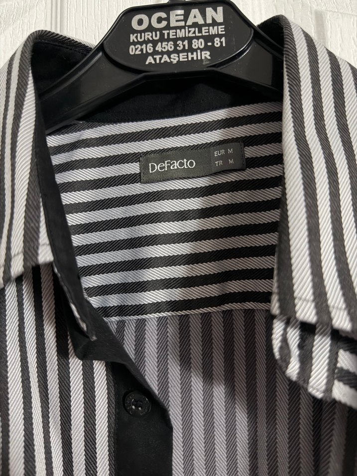 Erkek Gri Çizgili Uzun Kollu Gömlek - Görsel 3