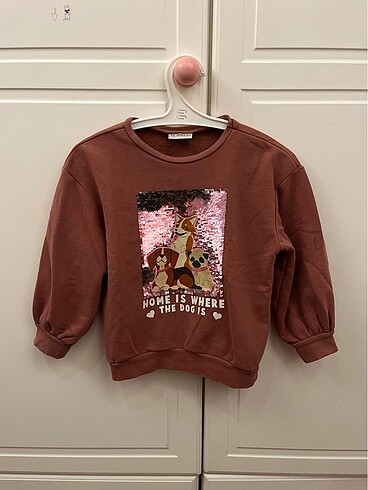 LCW Gül kurusu çift yönlü pullu sweatshirt