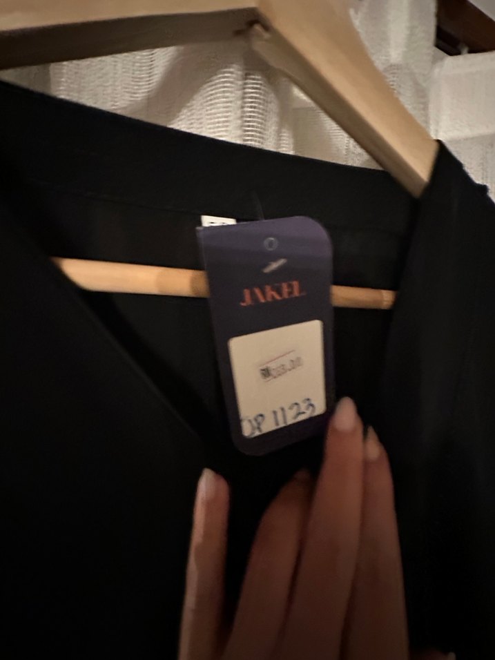 Drapeli Siyah Uzun Kadın Elbise - Görsel 2