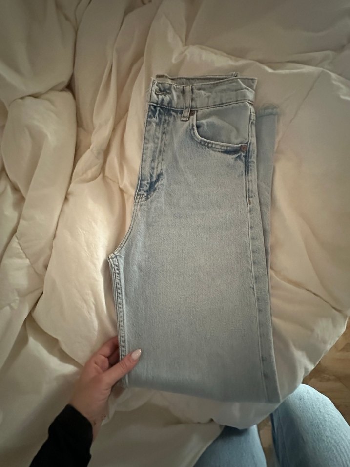 Zara Bol Kesim Midi Kadın Kot Pantolon - Görsel 5