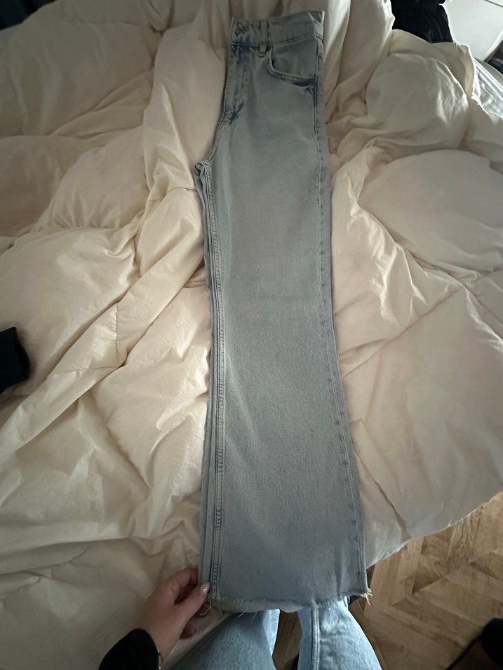 Zara Bol Kesim Midi Kadın Kot Pantolon - Görsel 4