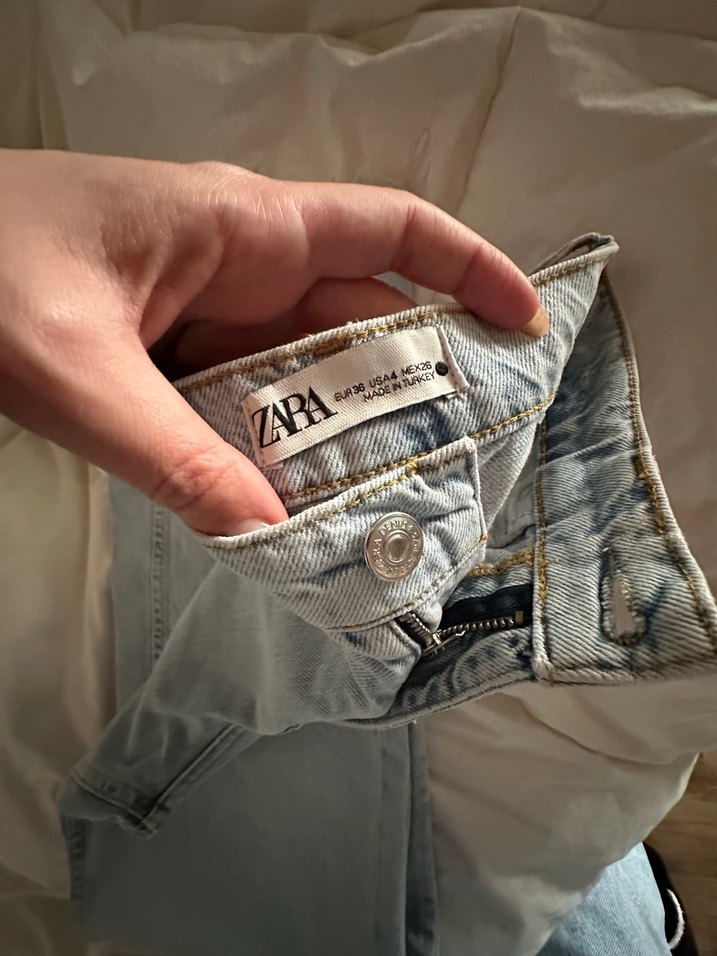 Zara Bol Kesim Midi Kadın Kot Pantolon - Görsel 3