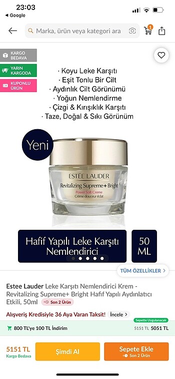 Estee Lauder nemlendirici