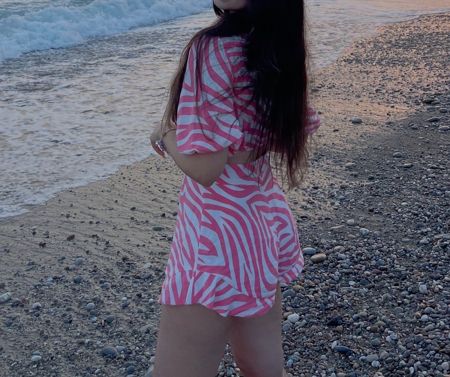 Pembe Zebra Desenli İki Parçalı Yazlık Takım — görsel 3/4