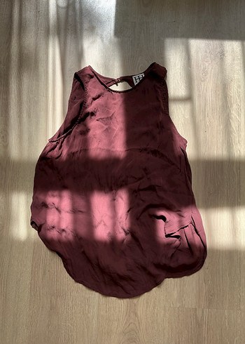 m Beden bordo Renk ipek bordo bluz/tunik sırtı açık