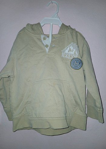 Bej Erkek Çocuk Düğmeli Sweatshirt