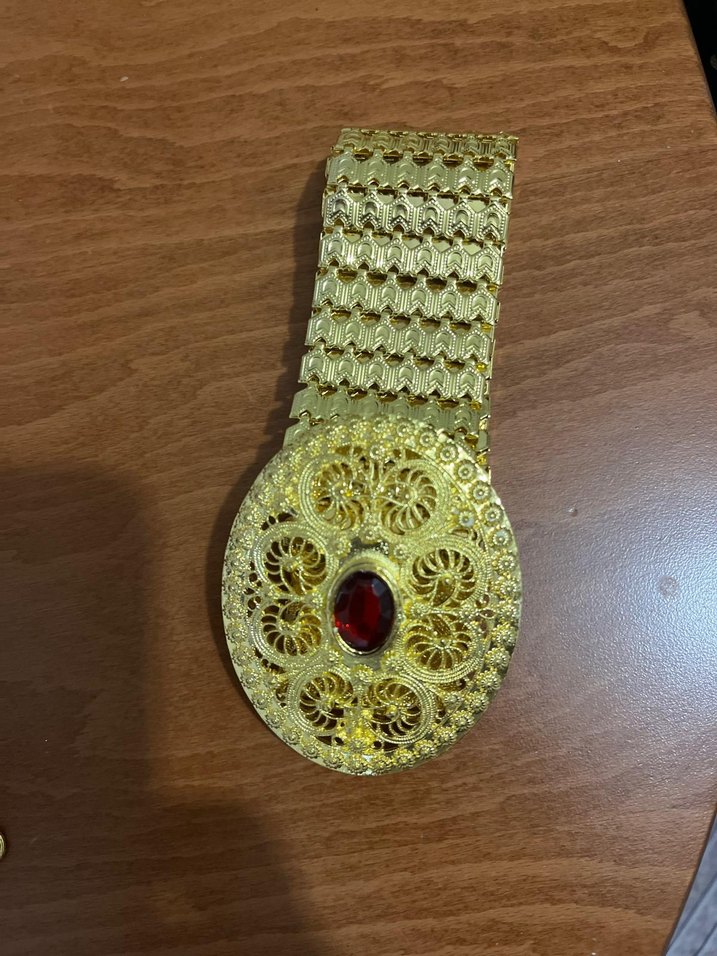 Altın Renkli Taşlı Kadın Zincir Bileklik - Görsel 3