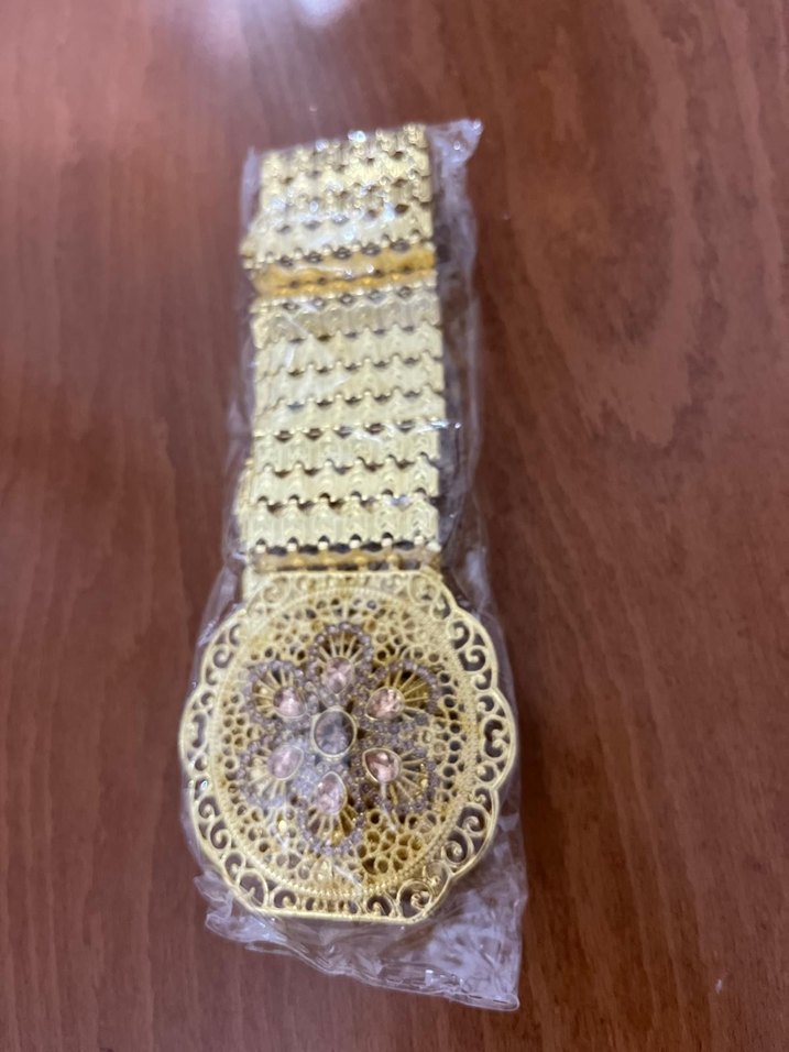 Altın Renkli Taşlı Kadın Zincir Bileklik - Görsel 4