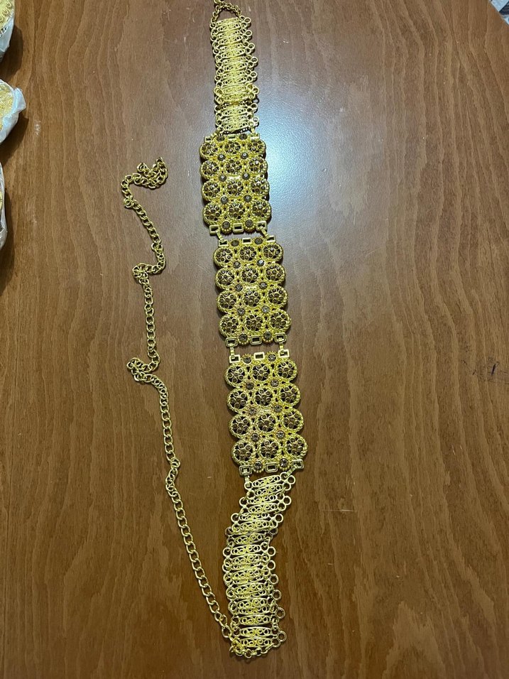 Altın Renkli Taşlı Kadın Zincir Bileklik - Görsel 2