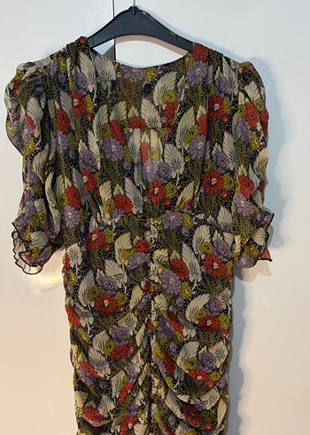 BSL FASHION Romantik Cicekli Desenli Bsl Elbise