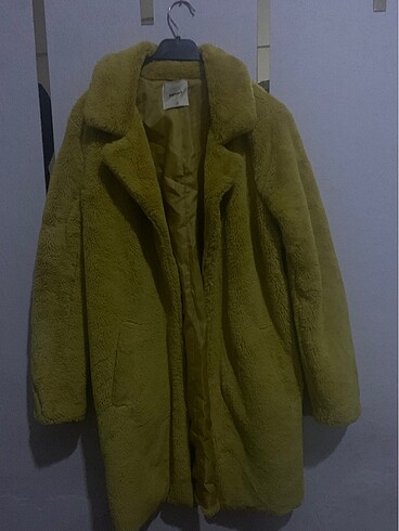 Zara Sarı hardal peluş kürk
