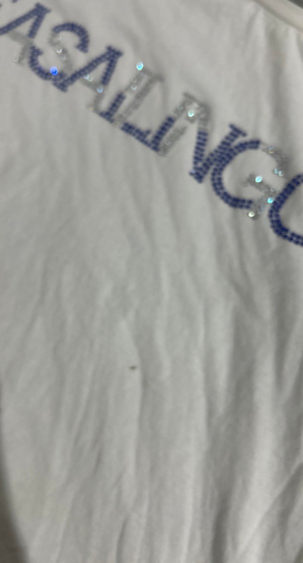 Beyaz Payetli Baskılı Hamile Tişörtü - Görsel 3