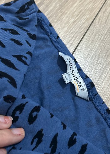 Drapeli Mavi Bağlama Desenli Hamile Eteği - Görsel 2