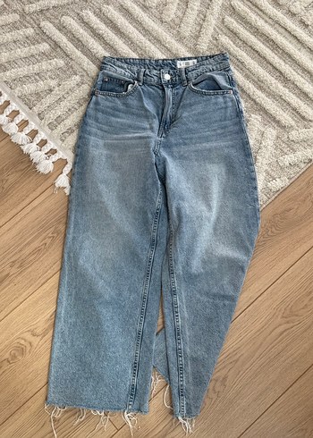 36 Beden Mavi Kadın Denim Pantolon - Bol Kesim