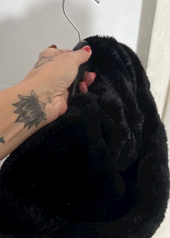 Kadın Siyah Midi Boy Kürk Mont - Görsel 5