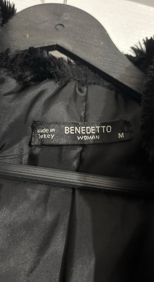 Kadın Siyah Midi Boy Kürk Mont - Görsel 2