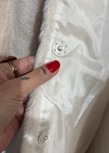 Bej Midi Uzunlukta Peluş Kadın Mont - Görsel 6