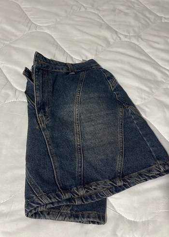 Lacivert Denim Midi Etek - Görsel 5