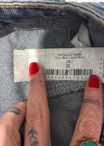 Lacivert Denim Midi Etek - Görsel 3