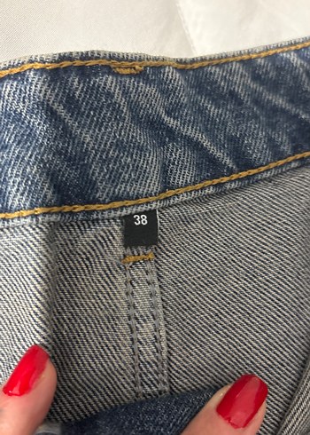 Lacivert Denim Midi Etek - Görsel 2