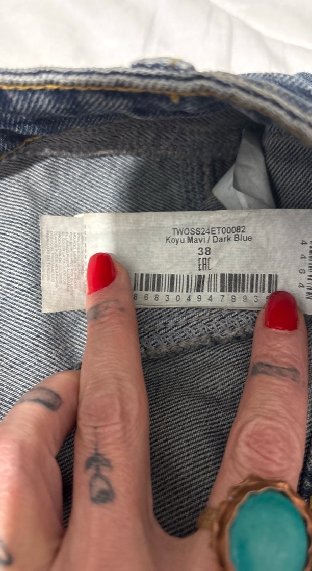 Lacivert Denim Midi Etek - Görsel 3