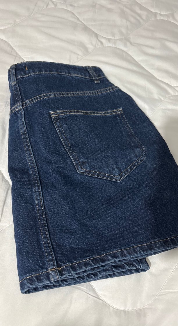 Lacivert Kadın Denim Mini Etek - Görsel 2