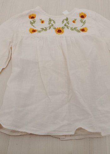 Nakışlı Beyaz HamBluzu - Görsel 2