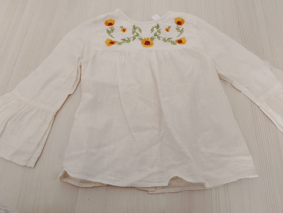 Nakışlı Beyaz HamBluzu - Görsel 2