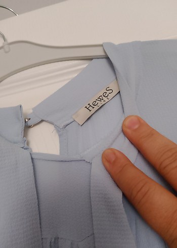 acık mavi Uzun Kollu Keten Tunik - Görsel 2