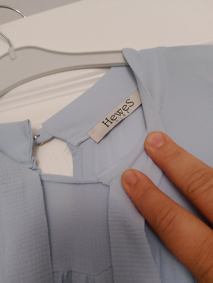 acık mavi Uzun Kollu Keten Tunik - Görsel 2