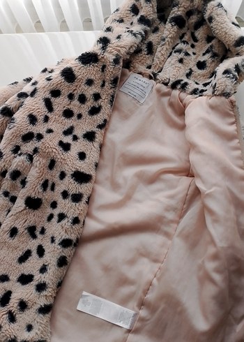 kahve tonuBaskılı Kadın Suni Kürk Ceket küçük için satıyor - Görsel 2